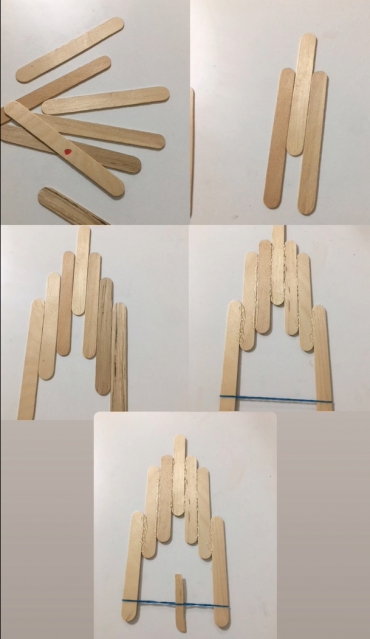 Küçük Mucitler Kulübümüzde abeslang çubuklarıyla yaptığımız tekne modelimiz