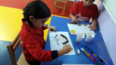 6 yaş B grubu / Mum boya çalışması