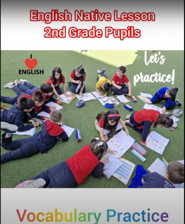 Today we have enjoyed to practice vocabularies under the blue sky and nice weather of the day.