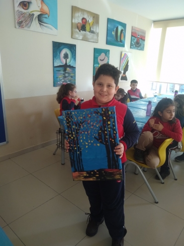 Görsel Sanatlar / 3-A ile Tuval Çalışmalarımız