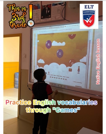 Our 3rd grade students practiced vocabularies through online English games in an enthusiasm way, it was an enjoyable time for them.