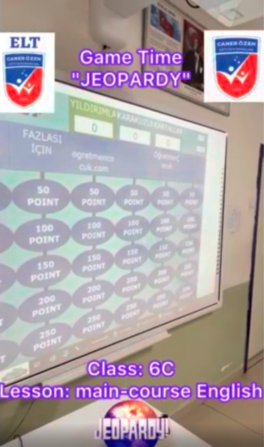 My students in class 6C played "Jeopardy" game in order to practice vocabularies related to unit six of MEB English in an exciting way. Thank you guys good job.