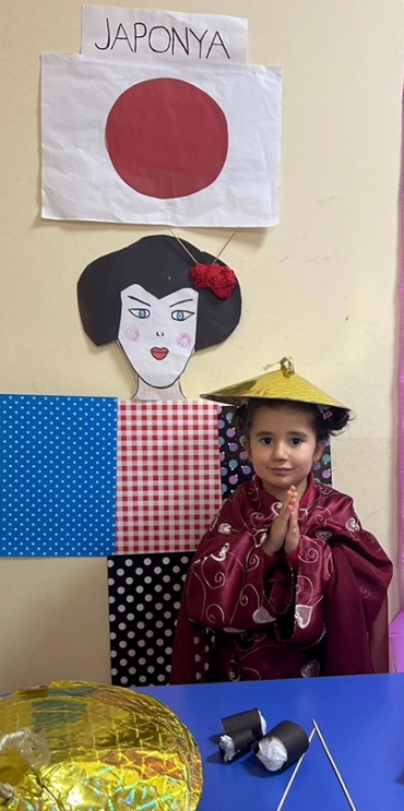 4 Yaş Grupları Dünyayı Tanıyalım Dersimizde Japonya Ülkesi hakkında bilgiler edinerek parti yaptılar