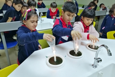 İlkokul Laboratuvar Dersi / Vakumlu Mum Deneyi